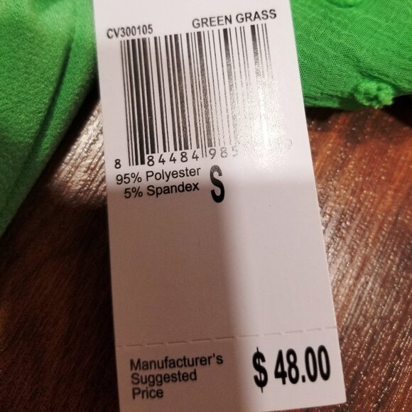 Ladies' Carmen Marc Valvo Top, Size S, Green Grass in color, NWT - Picture 6 of 11